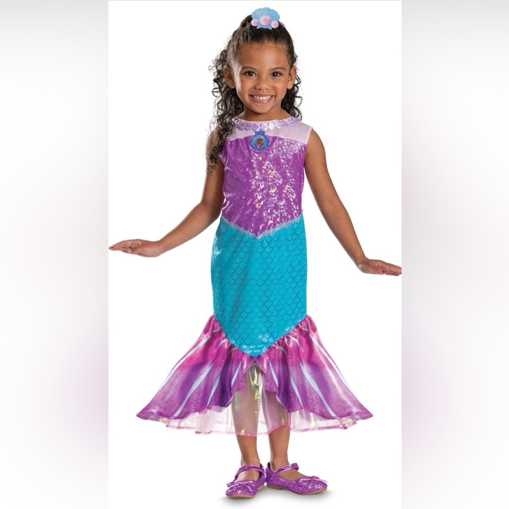 NWT Disguise Ariel Costume for Girls, Official Disney Little Mermaid Size 4-6X